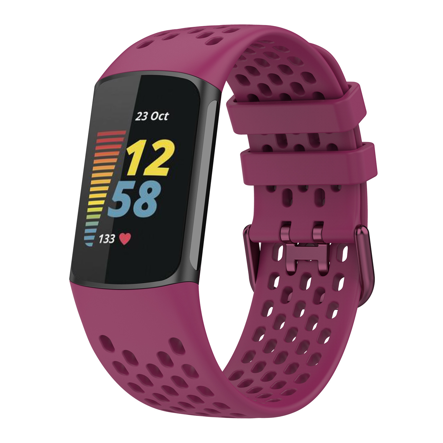 Fitbit Charge 5 Sport Air Bandje - Sangria