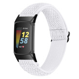 Fitbit Charge 5 Nylon Stretch Bandje - Wit