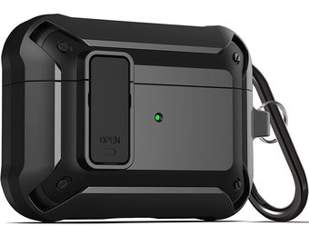 Apple AirPods Pro Hoesje - Armor Case met Lock - Zwart