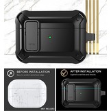 Apple AirPods Pro Hoesje - Armor Case met Lock - Zwart
