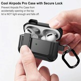 Apple AirPods Pro Hoesje - Armor Case met Lock - Zwart
