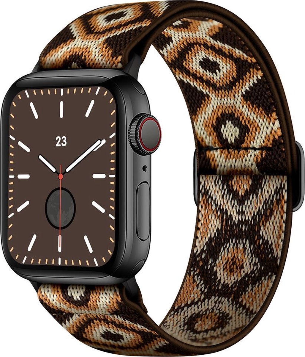 Apple Watch Nylon Stretch Bandje - Azteca Bruin