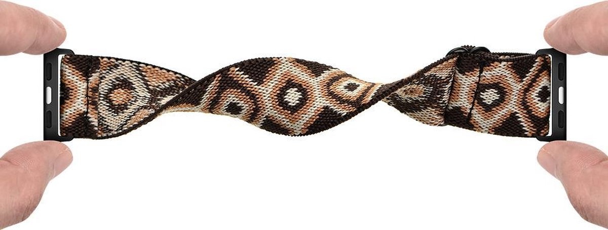 Apple Watch Nylon Stretch Bandje - Azteca Bruin