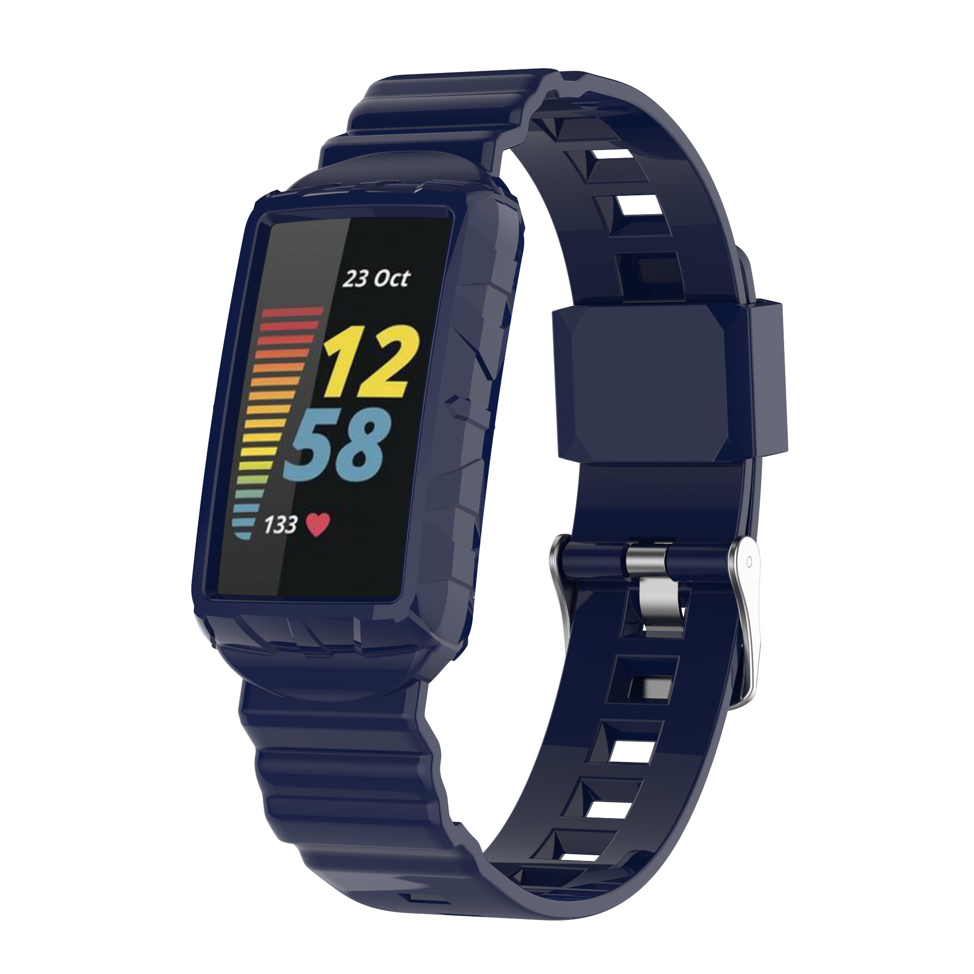 Fitbit Charge 5 4 3 Shock Proof Bandje - Donkerblauw
