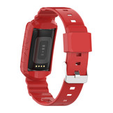 Fitbit Charge 5 4 3 Shock Proof Bandje - Rood