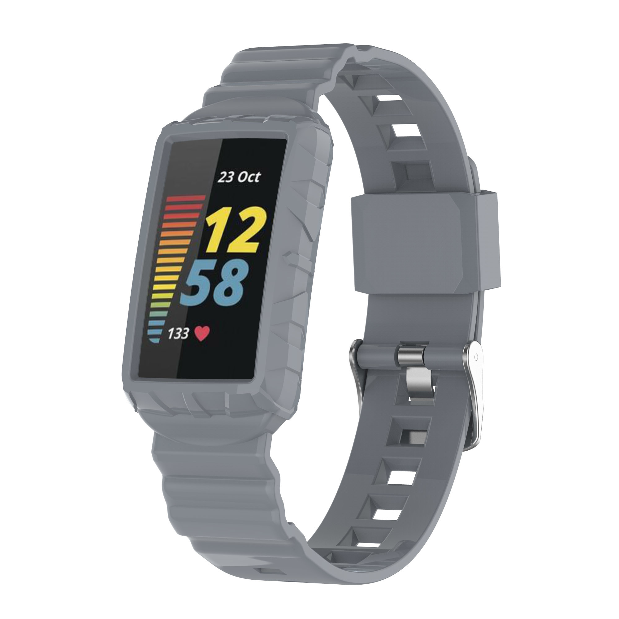 Fitbit Charge 5 4 3 Shock Proof Bandje - Grijs
