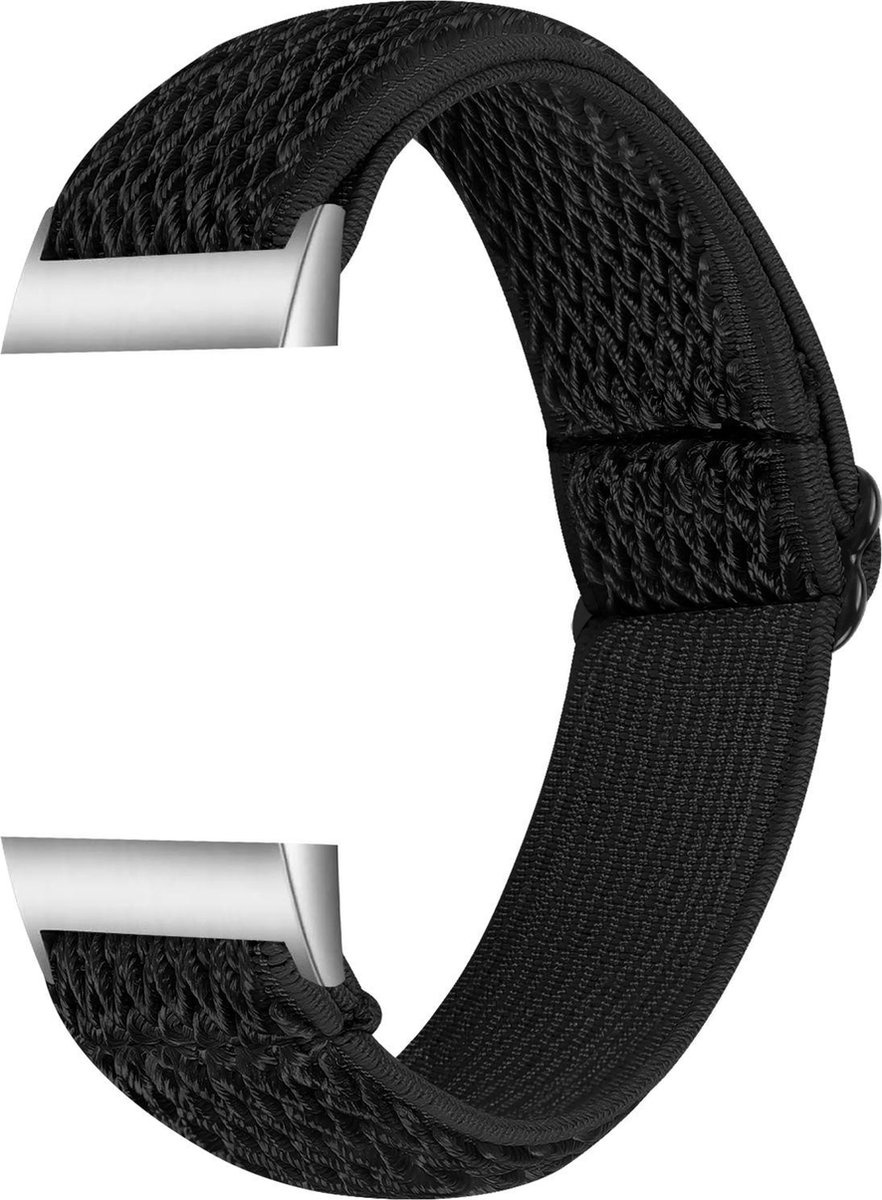 Fitbit Charge 3 / 4 Nylon Stretch Bandje - Zwart