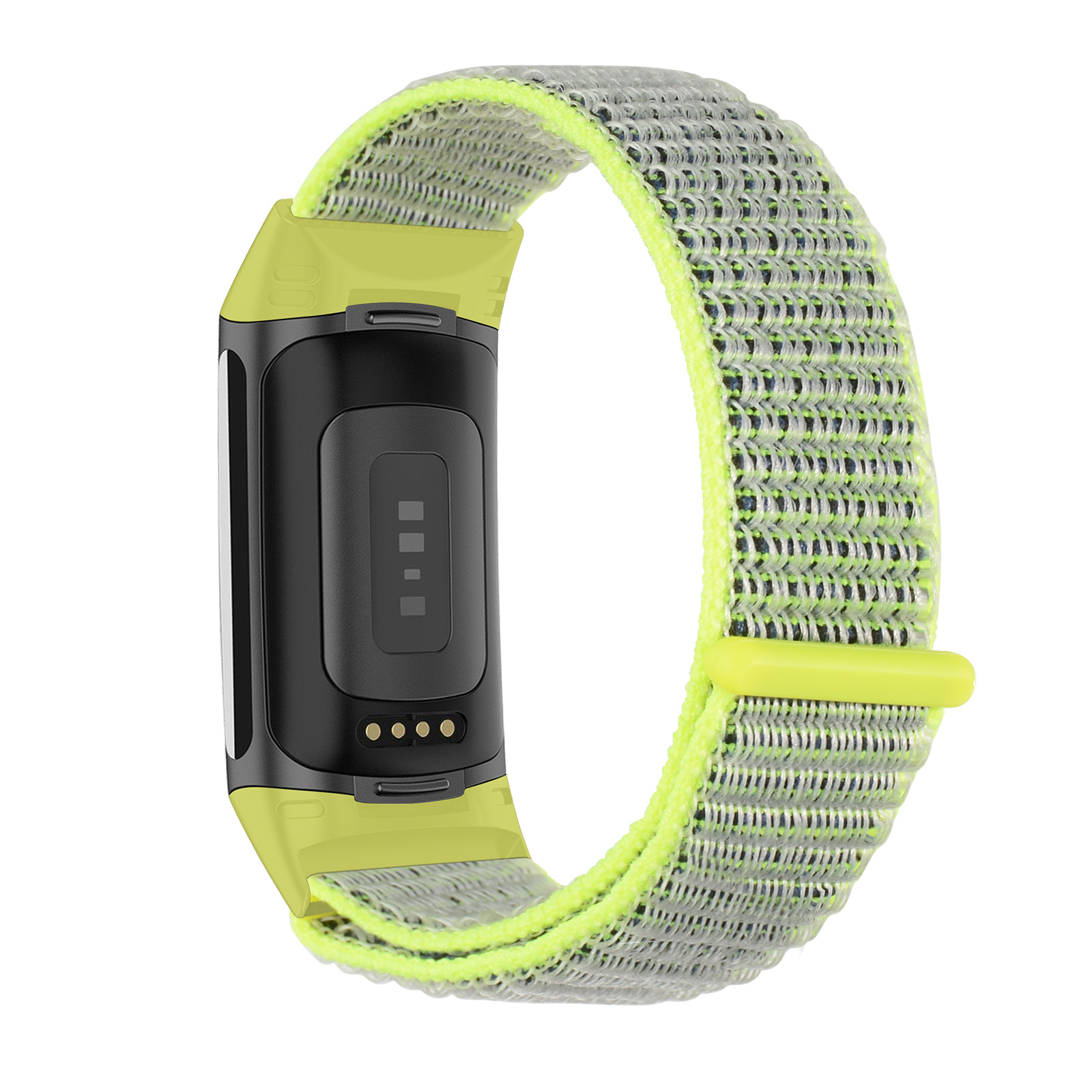 Fitbit Charge 5 Nylon Velcro Bandje - Vibrant Geel