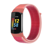 Fitbit Charge 5 Nylon Velcro Bandje - Roze