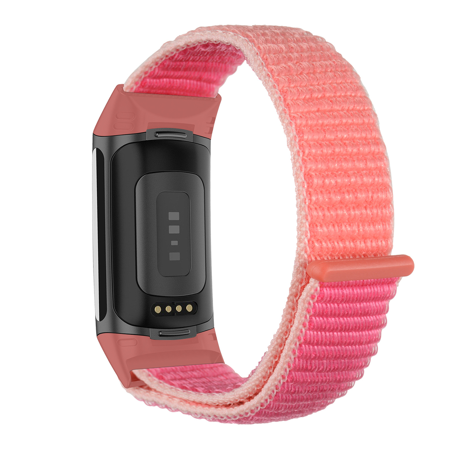 Fitbit Charge 5 Nylon Vecro Bandje - Roze
