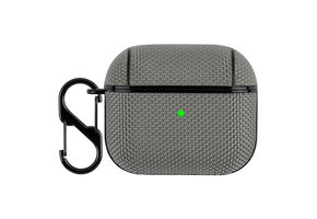 Apple AirPods 3 Nylon Hard Case - Hoesje met Clip - Grijs