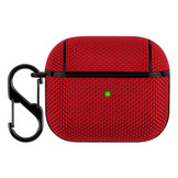 YONO Hoesje geschikt voor Apple Airpods 3 - Nylon Hard Case met Clip - Rood