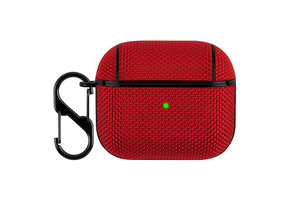 Apple AirPods 3 Nylon Hard Case - Hoesje met Clip - Rood