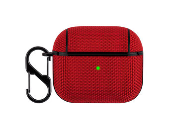 Apple AirPods 3 Nylon Hard Case - Hoesje met Clip - Rood