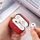 YONO Hoesje geschikt voor Apple Airpods 3 - Nylon Hard Case met Clip - Rood