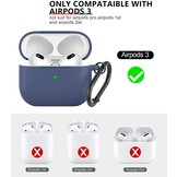 Apple AirPods 3 Soft Case - Siliconen Hoesje met Clip - Alaska Blauw