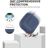 Apple AirPods 3 Soft Case - Siliconen Hoesje met Clip - Alaska Blauw