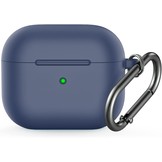 Apple AirPods 3 Soft Case - Siliconen Hoesje met Clip - Alaska Blauw