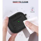 Apple AirPods 3 Soft Case - Siliconen Hoesje met Clip - Zwart