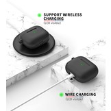 Apple AirPods 3 Soft Case - Siliconen Hoesje met Clip - Zwart