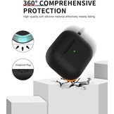 Apple AirPods 3 Soft Case - Siliconen Hoesje met Clip - Zwart