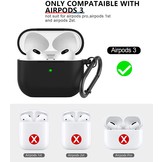 Apple AirPods 3 Soft Case - Siliconen Hoesje met Clip - Zwart