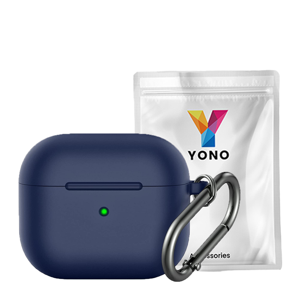 Apple AirPods 3 Soft Case - Siliconen Hoesje met Clip - Donkerblauw