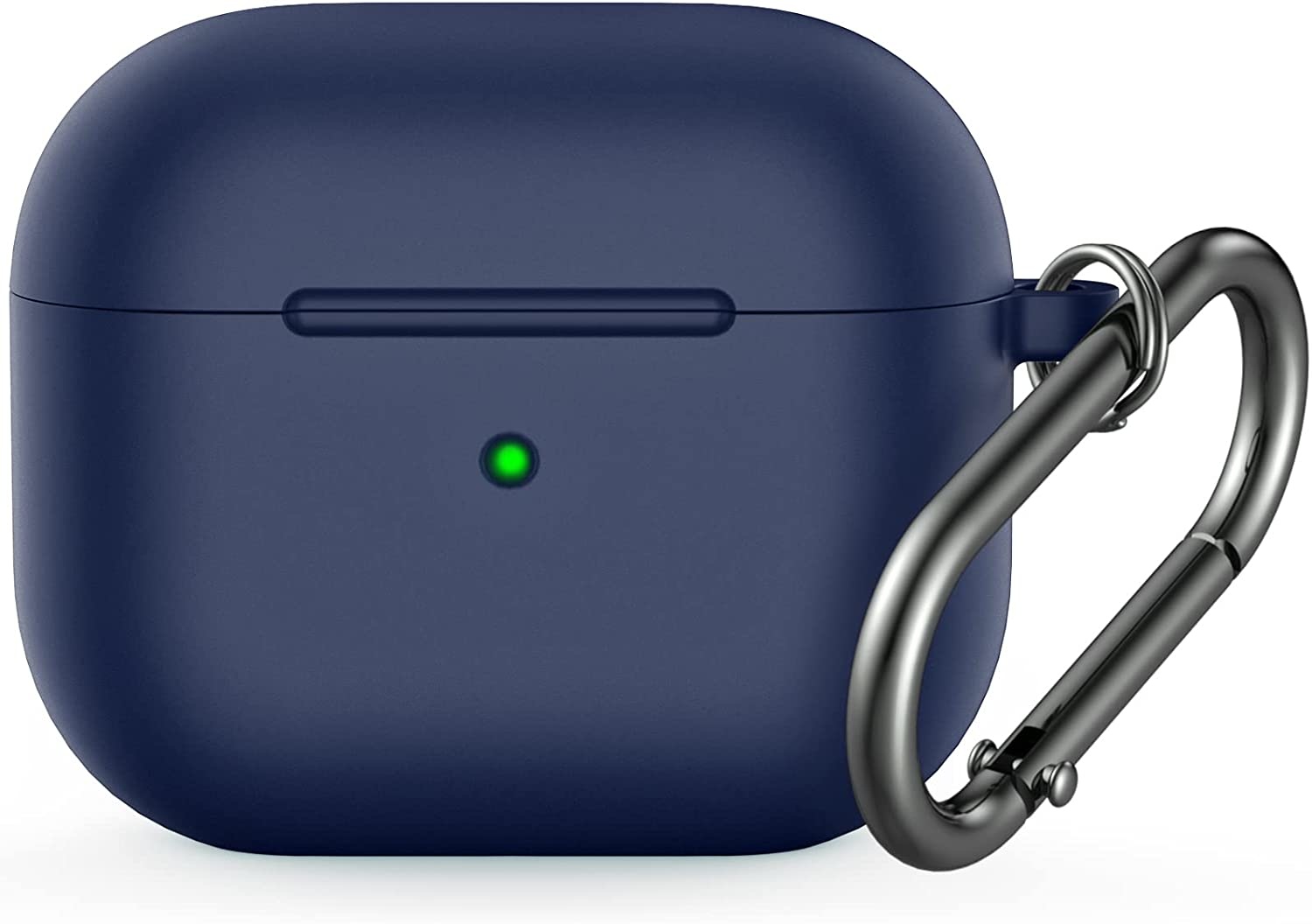 Apple AirPods 3 Soft Case - Siliconen Hoesje met Clip - Donkerblauw