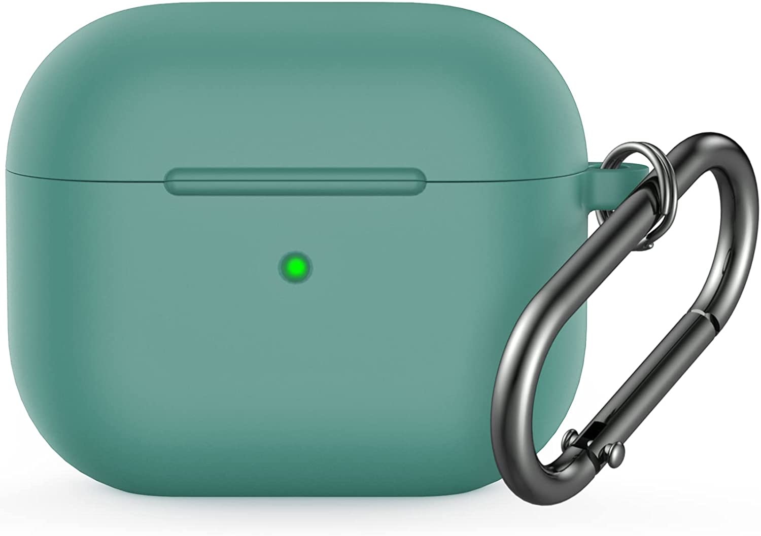 Apple AirPods 3 Soft Case - Siliconen Hoesje met Clip - Dennengroen