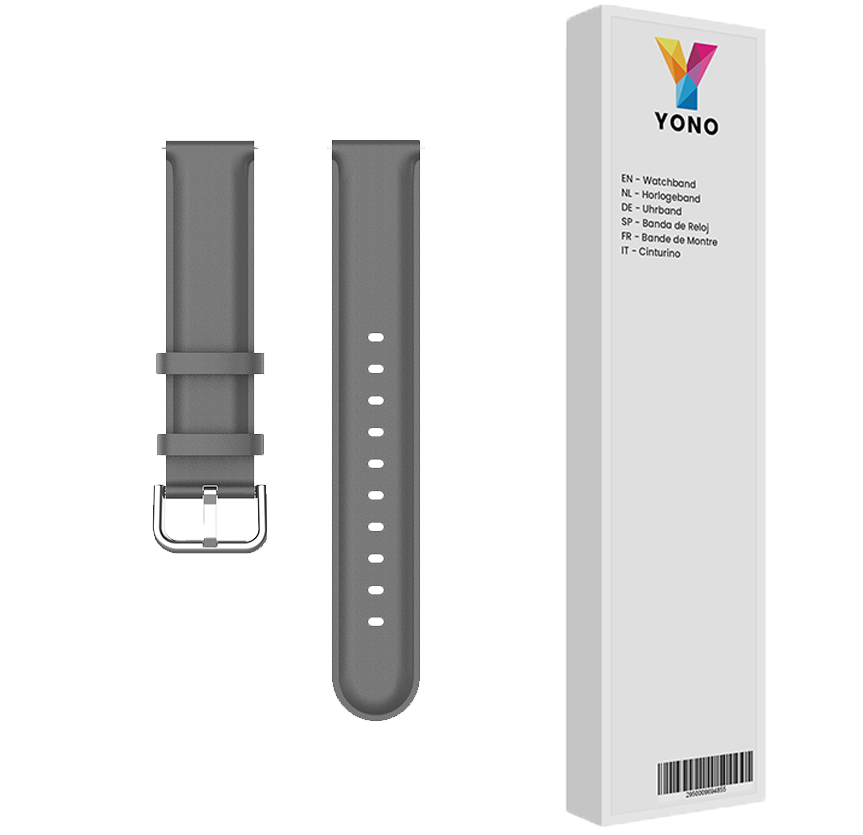 Vacca Leer Bandje 22mm - Grijs