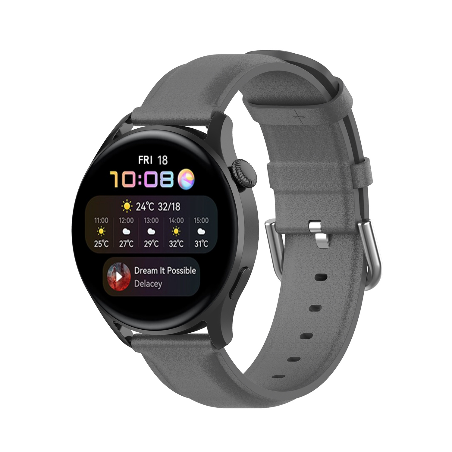 Vacca Leer Bandje 22mm - Grijs
