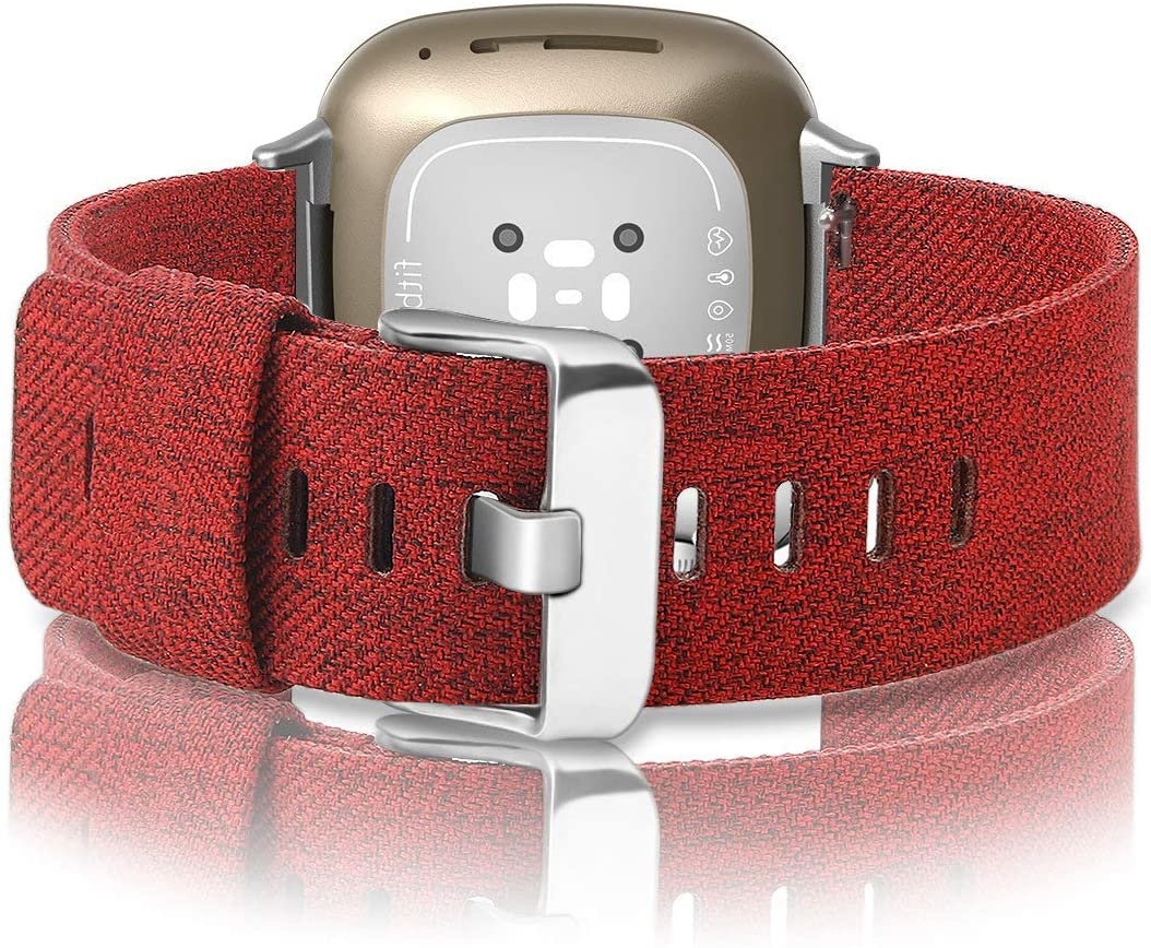 Fitbit Versa 3 / Sense Como Nylon Bandje - Rood
