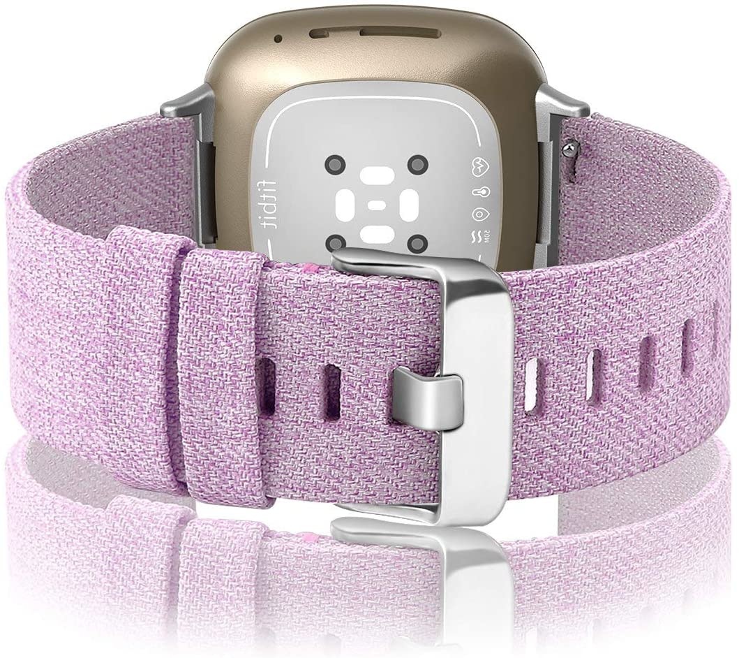 Fitbit Versa 3 / Sense Como Nylon Bandje - Lichtpaars