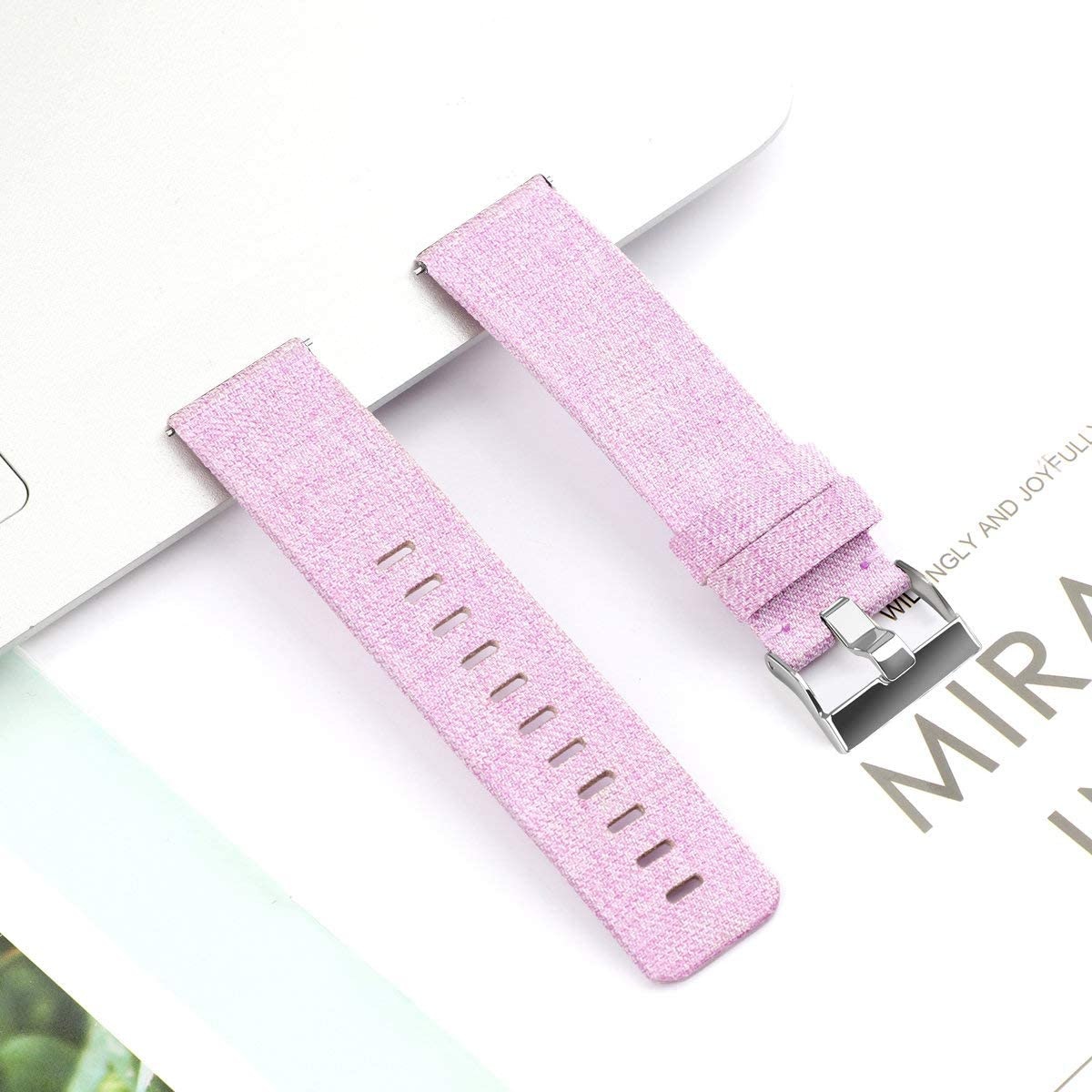 Fitbit Versa 3 / Sense Como Nylon Bandje - Lichtpaars