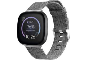 Fitbit Versa 3 / Sense Como Nylon Bandje - Grijs