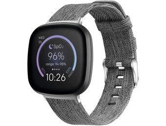 Fitbit Versa 3 / Sense Como Nylon Bandje - Grijs