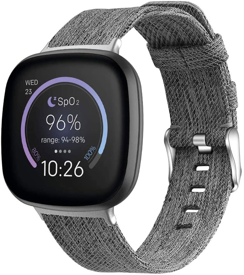 Fitbit Versa 3 / Sense Como Nylon Bandje - Grijs