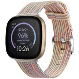 Fitbit Versa 3 / Sense Como Nylon Bandje - Regenboog