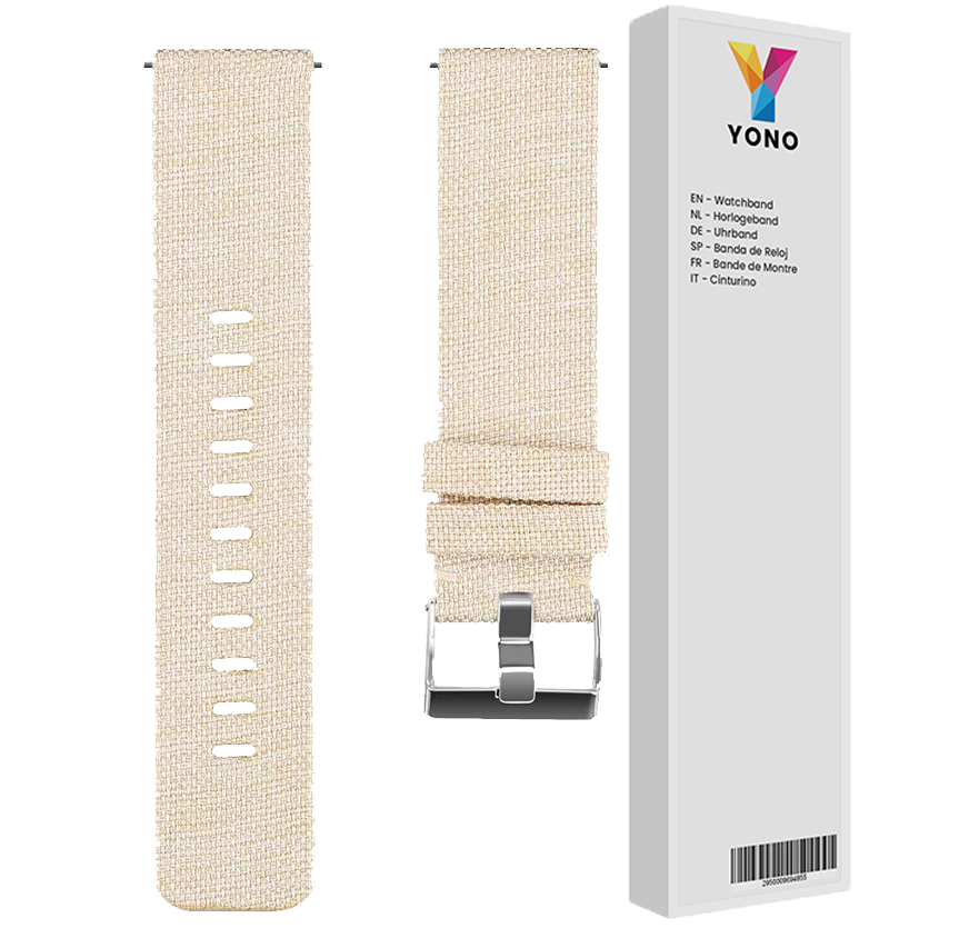 Fitbit Versa 3 / Sense Como Nylon Bandje - Champagne