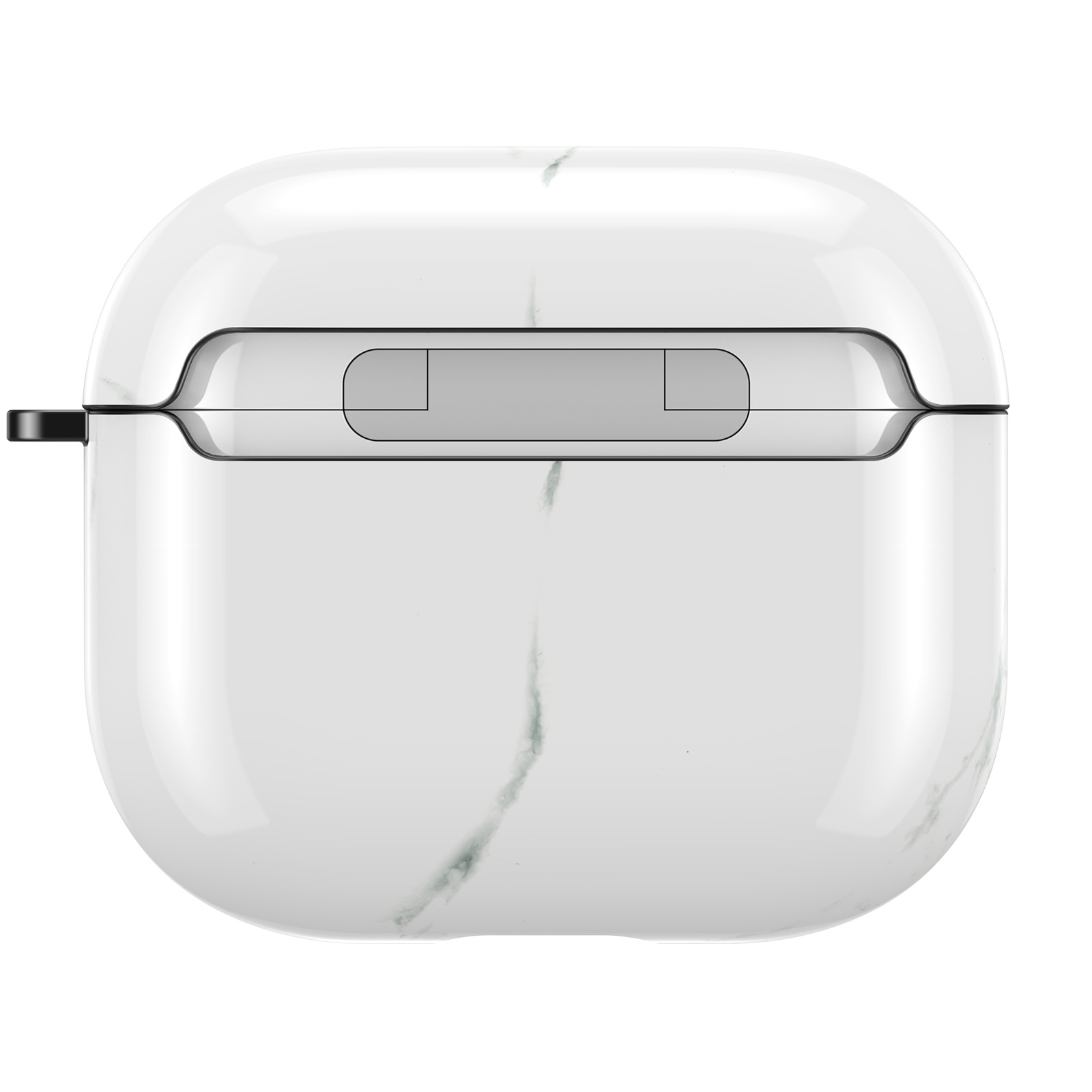 Apple Airpods 3 Hoesje - Hard Case met Clip - Marmer Wit