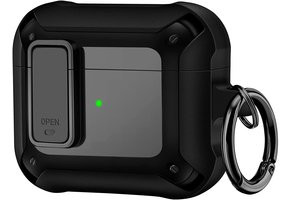 Apple Airpods 3 Hoesje - Armor Case met Lock - Zwart