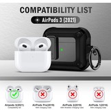 Apple Airpods 3 Hoesje - Armor Case met Lock - Zwart