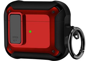 Apple Airpods 3 Hoesje - Armor Case met Lock - Rood