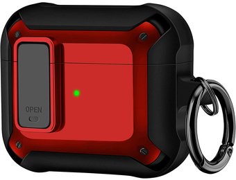 Apple Airpods 3 Hoesje - Armor Case met Lock - Rood