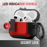 Apple Airpods 3 Hoesje - Armor Case met Lock - Rood