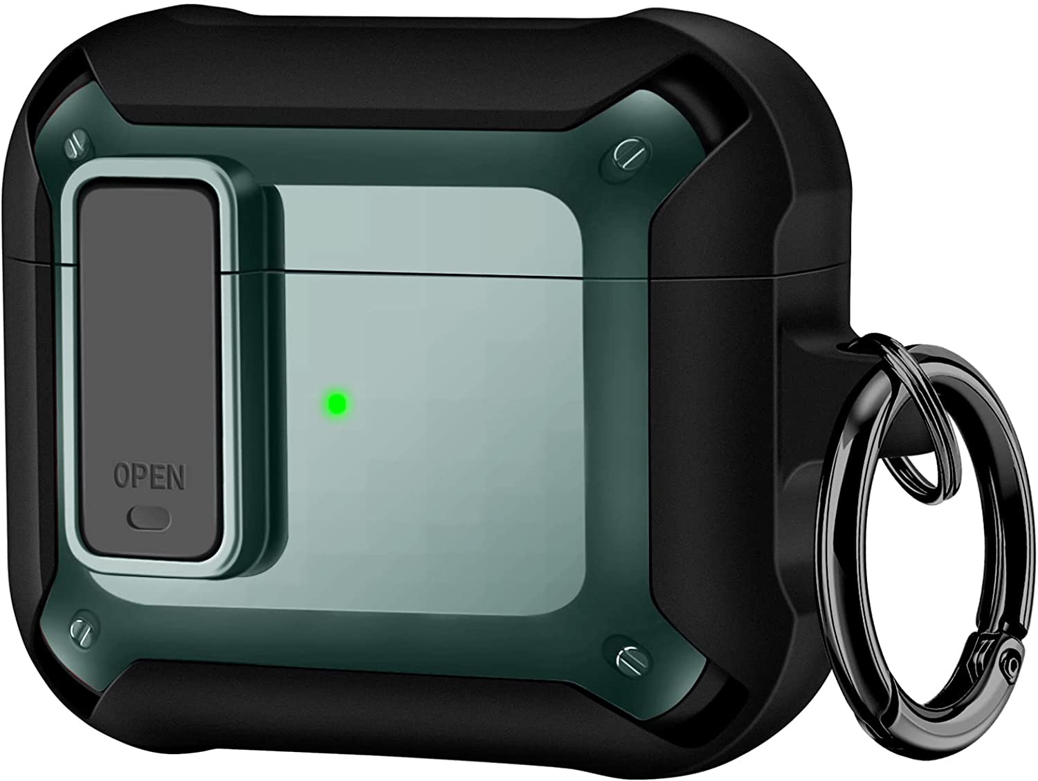 Apple Airpods 3 Hoesje - Armor Case met Lock -Donkergroen