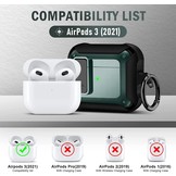 Apple Airpods 3 Hoesje - Armor Case met Lock -Donkergroen