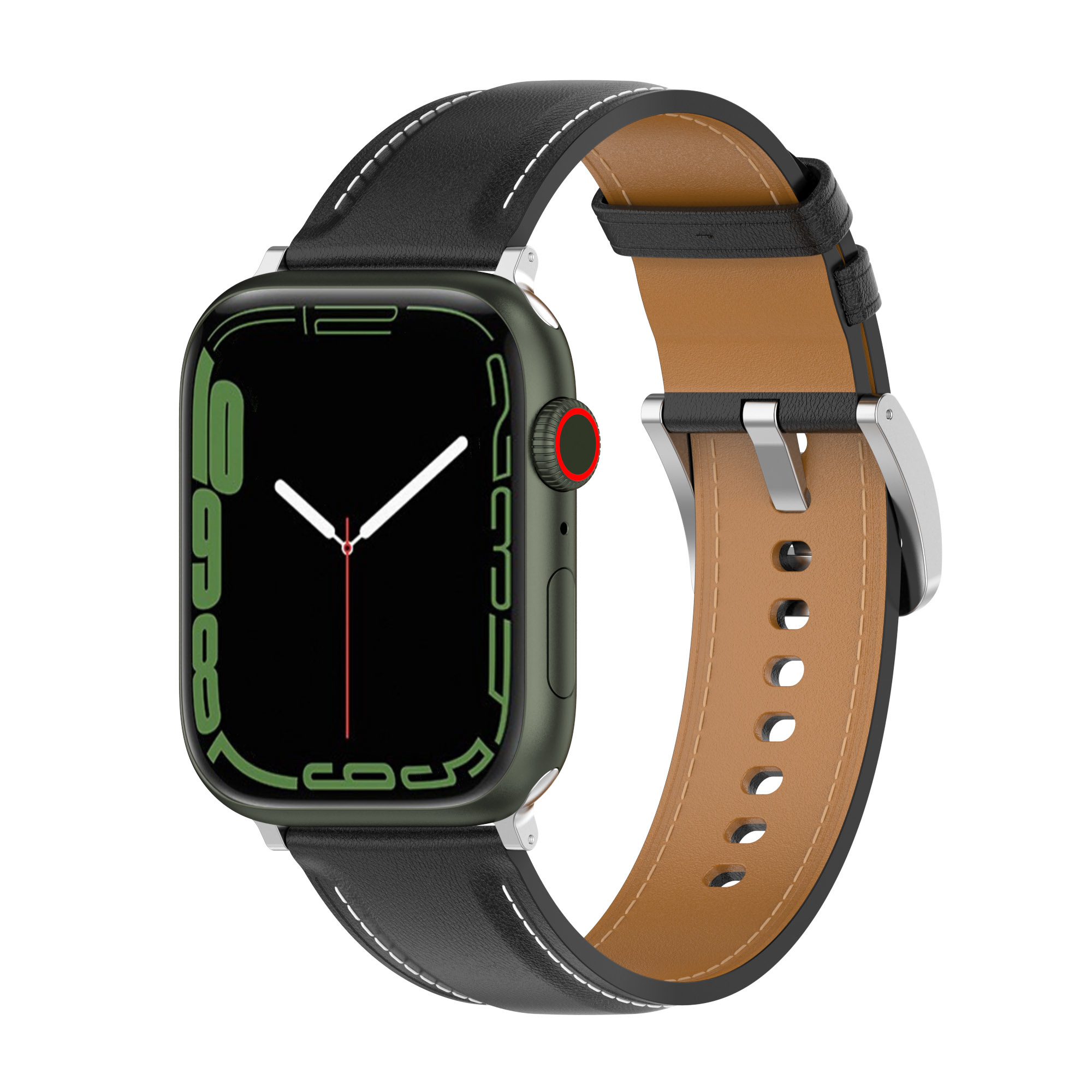 Apple Watch Leer Cali Bandje – Zwart