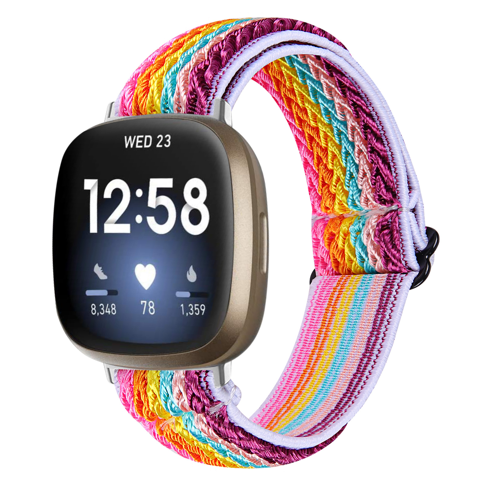 Fitbit Versa 3 / Sense Nylon Stretch Bandje - Colourful