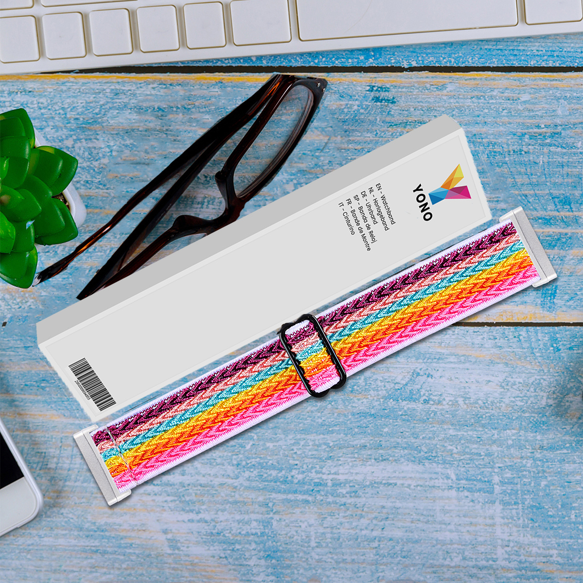 Fitbit Versa 3 / Sense Nylon Stretch Bandje - Colourful